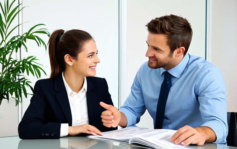 Meeting with a Real Estate Agent**
"A friendly, professional real estate agent, fully clothed in a modest business suit, sitting across a table from a young couple in a bright, modern office. The agent is gesturing towards a property brochure. Natural lighting, warm atmosphere, potted plant in the background. Safe for work, appropriate content, professional setting, perfect anatomy, natural proportions, family-friendly scene, well-formed hands, proper finger count."
**