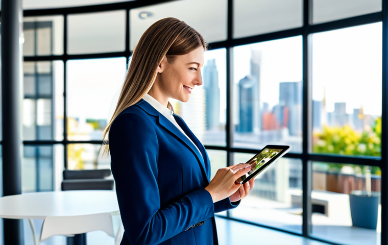 공인중개사 자격증과 글로벌 부동산 시장 분석 - Modern Real Estate Agent**
A professional real estate agent, fully clothed in stylish, modest busin...