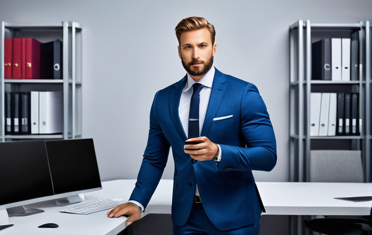 공인중개사와 최신 부동산 기술 적용 사례 - Image Prompt 1: The Digital Strategist Agent**