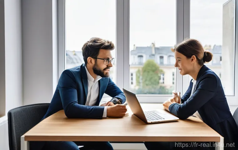 공인중개사 부동산 상담 사례 공유 - **Prompt 1: First-Time Home Buyer Consultation in Nantes**
"A young, diverse couple, Lea and Mar...