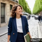 Home 16 공인중개사 부동산 거래 경험 공유 - **Prompt:** A highly professional French real estate agent, a woman in her late 30s with an elegant ...