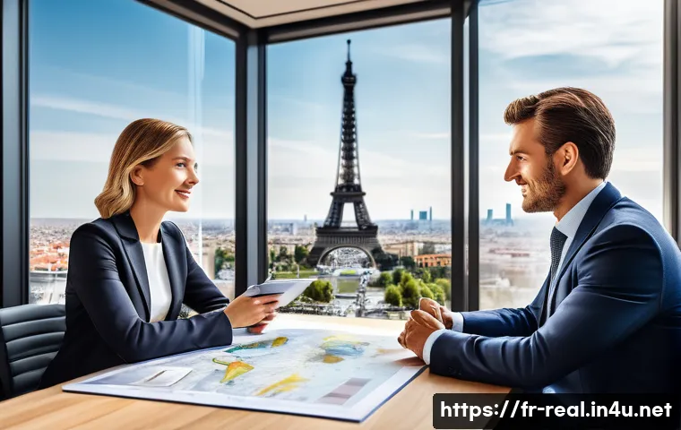 공인중개사 자격증과 해외 부동산 투자 사례 - A sophisticated international real estate investor consulting with local certified professionals in ...