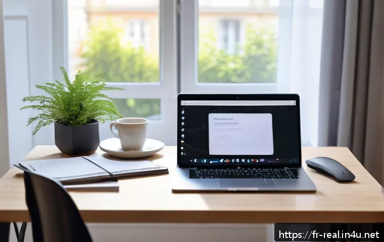 공인중개사 시험 대비 독창적인 학습 전략 연구 - A cozy, well-organized study space in a modern French apartment, featuring a clean desk with a lapto...