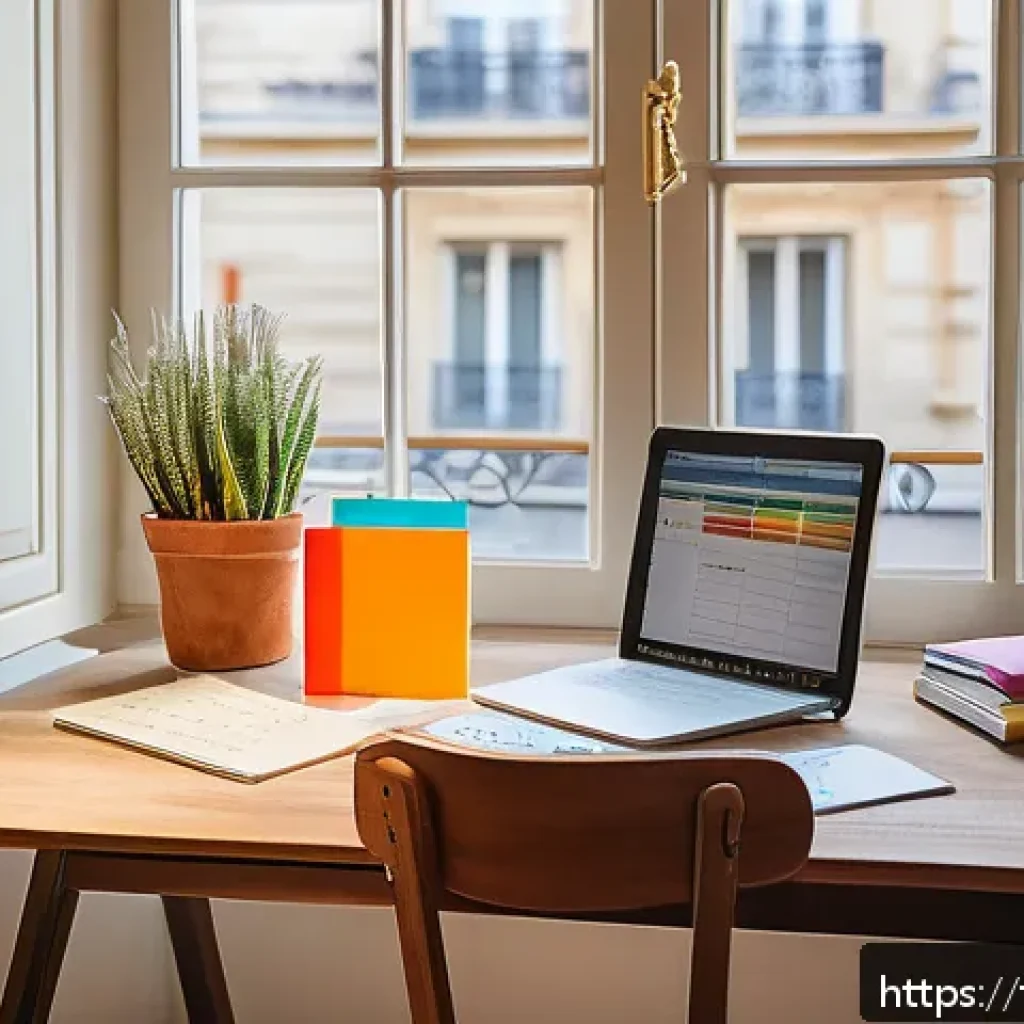 공인중개사 시험 대비 요점 정리 노트 - A cozy, well-lit study corner designed for focused revision, featuring a wooden desk with neatly org...